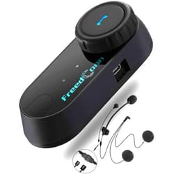FreedConn Motorcycle Helmet Bluetooth Headset,TCOM VB with Music Sharing 2-Riders 800M Universal Intercom Communication Systems,Waterproof Motobike Interphone/FM/Siri/BT5.0/2 in 1 Mic for All Helmets