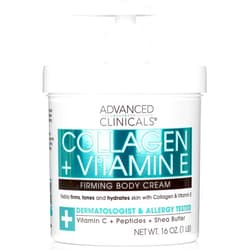 Advanced Clinicals Collagen Cream W/Vitamin E & Cocoa Butter Firming Body Lotion & Face Moisturizer For Women | Skin Firming & Tightening Crepey Skin Care Treatment | Body Skin Care Products, 16 Oz