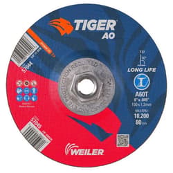Weiler 57044 6 Inch Cutting Wheel, Tiger AO Steel/Metal Long Life Performance Cutting, .045