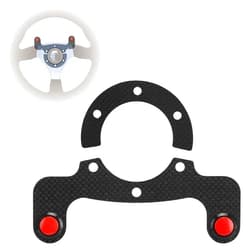 Kuuleyn Steering Wheel Horn Button, Carbon Fiber External Horn Button Kits for MOMO/OMP/Nardi/Sparco 6 Bolts Steering Wheel(Dual Button)