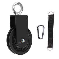 LFJ Cable Pulley with Swing Strap Carabiner Gym Pulley Wheel Set for LAT Pulley System DIY Pull Down Attachment,Ladder Lift,Home Gym Equipment