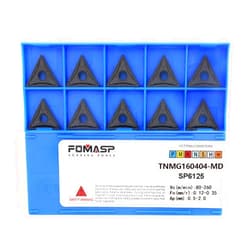FOMASP TNMG331 / TNMG160404-PM of CNC Carbide Inserts for Steel Turning Cutting Tools, The Chip Breaker PM fit for Semi-Finishing Metal Cutting, 10 PCS.