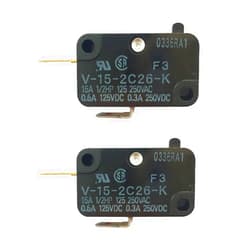 LONYE V-15-2C26-K Switch Snap Action Micro Switch Replacement for OMRON Switch Shurflo 2088 Series Pump 15A 125/250VAC (Normally Closed) (Pack of 2)