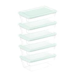 Sterilite 60 Pack Stackable Storage Bin with Lid, Clear Plastic Design, 6 Quart