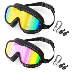 Aegend Swim Goggles for Adult Youth - 2 Pack Wide View Anti-Fog Anti-UV Swimming Goggles for Men & Women