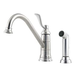 Pfister GT34-4PS0 Portland One-Handle Kitchen Faucet with Side Spray, Stainless Steel