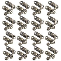 Bonsicoky 30Pcs Swing Arm Right Latch Hook Hasp, Wooden Jewelry Box Decorative Horn Lock for Jewelry Storage Box, Bronze