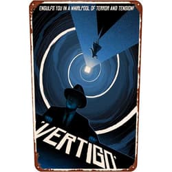 TINSAEGE Metal Tin Sign Vertigo | Decorative Signs and Plaques for Your Home Bar, Club, or Wall Decor - 8 x 12 inches