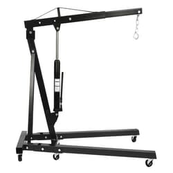 Fifizoo Goplus Engine Hoist, 2 Ton Folding Engine Hoist Crane Hoist Lift with 6 Iron Caster Wheels, Heavy Duty Steel Hydraulic Shop Engine Crane for Garage, Workshop, 4409 LBS (Black)