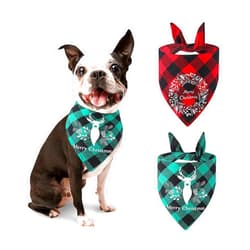 PETLESO Christmas Dog Bandanas, 2 Packs Christmas Bandanas for Dogs Pet Christmas Costume for Small Medium Dogs Cats …