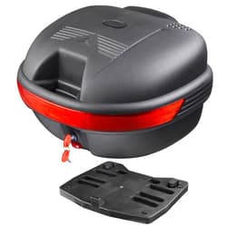 TOPURWAY Motorcycle Trunk Black Motorcycle Top Case Motorcycle Tail Box Scooter Trunk Tour Motorcycle Storage Box Carrier with Lock for Helmet Luggage, 30L Capacity