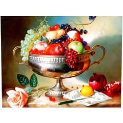 XDXART DIY Oil Painting Paint by Number Kit for Kids Adults Beginner 16x20 inch - Rich Fruit, Drawing with Brushes Christmas Decor Decorations Gifts (without Frame)