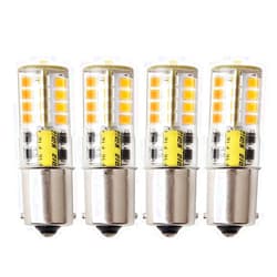 HRYSPN BA15s 1156 1141 Bayonet P21W S8 Single Contact rv LED Bulbs, 5 Watt Warm White, 12V Low Voltage 3000K 500LM, for Landscape Lighting and Camper, Boat Lights (Pack of 4)