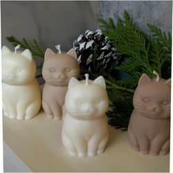 Karlygash Cute Cat Silicone Mold, Kitty Candle Mould, Animal Mold for Candle Soap Resin Chocolate, 100% Food Grade Silicone, 3 inch, 3,5 oz