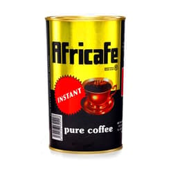 AFRI TEA & COFFEE BLENDERS 1963 AFRICAFE - Organic Instant Coffee - Tanzania - 100% Arabica and Robusta - 250g Metal Tin