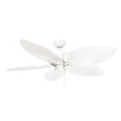 Honeywell Ceiling Fans Palm Island Tropical 52 Inch Ceiling Fan, Outdoor Ceiling Fan with Pull Chain, Tri-Mount 5 Palm Leaf Blade Design, ETL Wet Rated, White (50200-01)