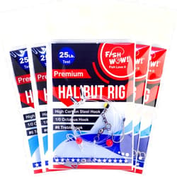 Fish WOW! 5 Packs Fish WOW! 25lb Halibut Trap Drifting Rig with 1/0 Octopus Hook & #6 Treble Hook