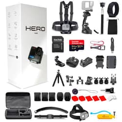 GoPro Hero (Go Pro Hero) Black Compact - Waterproof Action Camera with 4K Ultra HD Video, 12MP Photos, Stabilization + 50-in-1 Accessory Kit + 64GB Card + More