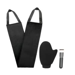 UNIMEIX 3 Pack Self Tanning Mitt Applicator Kit Set Self Tan Back Applicator with Self Tanning Glove for Self Tan Mitt Mini Self Tan Glove and Sunscreen Brush (Black)