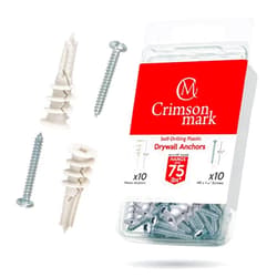 CrimsonMark 20Pcs Self Drilling Drywall Anchors and Screws kit #8 x 1-1/4”- Superb Wall Anchors for Drywall, Holds upto 75lbs – No Drill Hole Required with These Dry wall screws and anchors