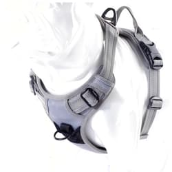Juxzh Truelove Soft Front Dog Harness .Reflective No Pull Harness with Handle and 2 Leash Attachments Gray