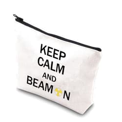 BDPWSS X-Ray Tech Gift Radiographer Makeup Bag Keep Calm And Beam On For Radiation Therapist Gifts Radiographer inspirational gift (Calm beam)