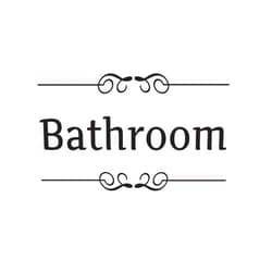Bestjybt DIY Removable Washroom Toilet Bathroom WC Sign Door Accessories Wall Sticker Home Decor (Bathroom)