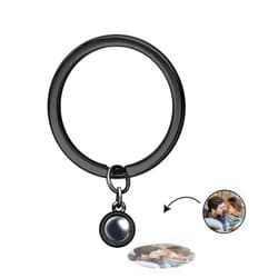 ZoikOm Custom Photo Projection Keychain Stainless Steel Circle Projection Keychain Custom Photo Keychain