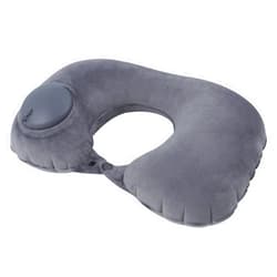 Antoyoker Inflatable U Shape Neck Pillows,Travel Neck Pillow U Shape for Head ＆Neck Support,Airplane Pillow,Manually Pressed Inflatable Pillows,Small＆Easy to Store,Office,Travel＆Home（Crystal Flannel Dark Gray）