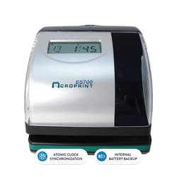 Acroprint Electronic Time Clock Machine – Time Stamp Machine for Employees, Ideal for Small Business, Accommodates Right or Left-Hand Time Cards, Selectable Hour Format