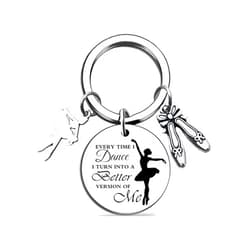 ZYSSXNDM Ballerina Gifts Dance Keychain for Women Girls - Funny Dancer Keyring with Best Quotes, Birthday Inspirational Accessories for Coach Teacher Women Ballet Lovers Birthday Party Favor