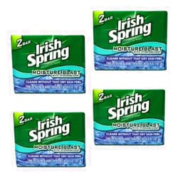 Irish Spring  Irish Spring Deodorant Soap Package Of Two 3.2 Ounce Moisture Bars - 4 Packages 8 Bars Total, 3.2 Ounce