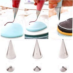 Astra shop 3-Piece Extra-Fine CAKE DECORATING TIPS SET¨C Meringue Icing Tips Piping Nozzles ¨C 3 Size Stainless Steel Icing Tips - for easy cake cupcake dessert cookies decorating