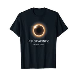 ECHODRY Hello Darkness Funny Solar Eclipse 2024 April 8 T-Shirt