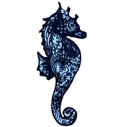 ZEGINs Zentangle Style Seahorse Patch Embroidered Applique Badge Iron On Sew On Emblem