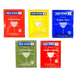 North Mountain Supply - RS-SP-5 Red Star Sampler Pack Wine Yeast - Pack of 5 - With Freshness Guarantee