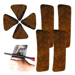 THREE ARCHERS Fur Arrow Rest Stick on Recurve Bow Riser Adhesive Backed Sticker on Longbow for Recurve Bow Hunting Shooting（4 Pairs）