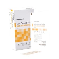 McKesson Skin Closure Strips, Sterile, Non-Reinforced, 1/4 in x 3 in, 50 Count