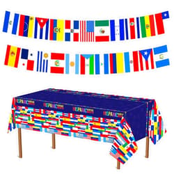 Tegeme National Hispanic Heritage Month Decorations Hispanic Heritage Month Tablecloth 22 Countries Spanish Speaking Flags Banner String for Hispanic Events Celebration Party Decoration Sports Bars