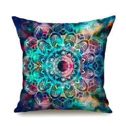 Solekla Farmhouse Decoration Throw Pillow Cover, Galaxy Mandala Pillow Cover 18x18 Inch, Geometric Star Field Pillowcase Summer Outdoor Cushion Covers for Bed, Living Room, Couch