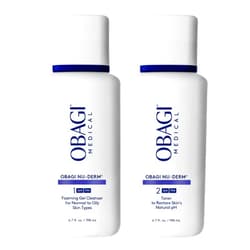 Obagi Medical Obagi Nu-Derm Foaming Gel Cleanser & Face Toner Bundle – Gently Tones, Cleanses to Remove Makeup & Build-Up for a Fresh Complexion with Witch Hazel & Aloe Vera – for Normal to Oily Skin Types