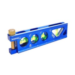 WORKPRO Torpedo Level, Magnetic, Verti. Site 4 Vial for Conduit Bending, Aluminum Alloy Construction, 6-1/2 inch