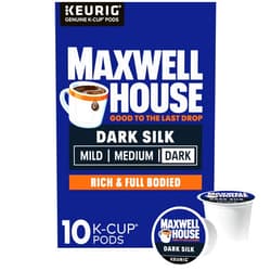 Maxwell House Dark Silk Dark Roast K-Cup Coffee Pods, 10 ct Box