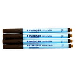 STAEDTLER Lumocolor Correctable Pen Fine Point Black Set of Four