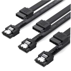 YINNCEEN SATA Cable III, 3 Pack SATA Cable III 6Gbps Straight HDD SDD Data Cable with Locking Latch 18 Inch Compatible for SATA HDD, SSD, CD Driver, CD Writer - Black