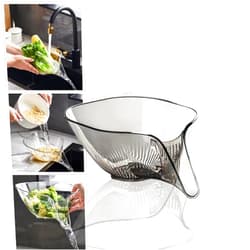 MOTEERLLU Multifunctional Drain Basket with Spout, Kitchen Sink Strainer Drainage Basket Funnel for Food, Kitchen Supplies & Accessories Gadgets for Washing Vegetables & Fruits (Grey)