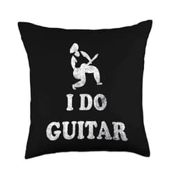 Guitarist Dude Hilarious Gift idea for the Guitar Player Throw Pillow, 18x18, Multicolor