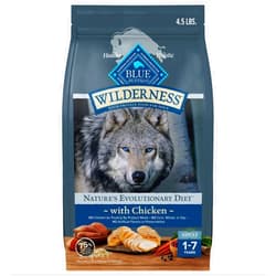 Blue Buffalo Wilderness Adult High-Protein Dry Dog Food with Real Chicken Plus Wholesome Grains, Made in the USA with Natural Ingredients, Chicken, 4.5-lb. Bag