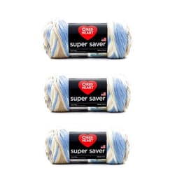 Red Heart Super Saver Yarn, 3 Pack, Mirage 3 Count