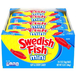 SWEDISH FISH Mini Soft & Chewy Candy, Valentines Day Candy, 24 - 2 oz Bags